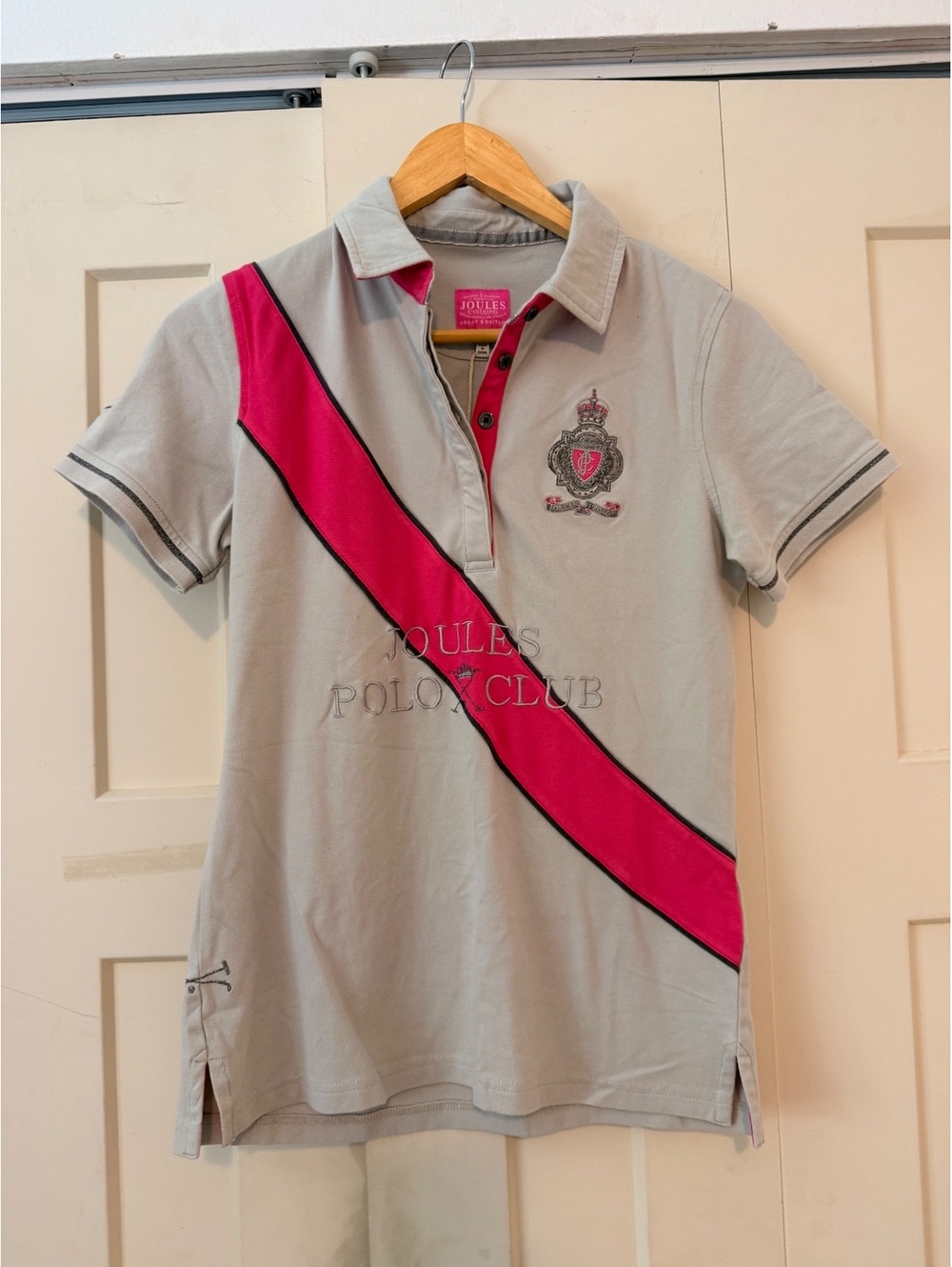 NEW Joules Polo Club gray and pink short sleeve cotton blend US size 6